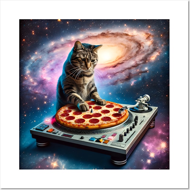 Music Pizza Cat in Space Wall Art by VisionDesigner